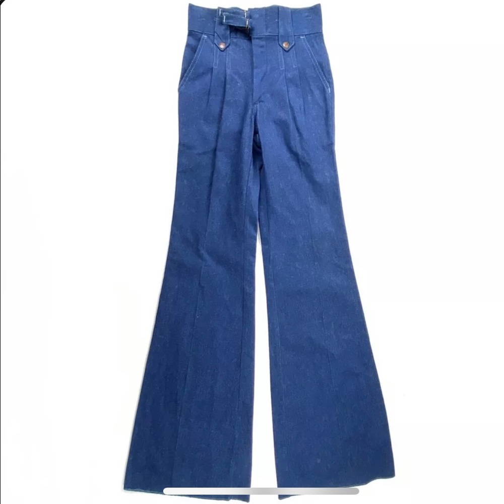 Nationwide Penncraft True Vtg 1970s Bell Bottom Jeans Hippie Denim 31.5 x 37 3/8